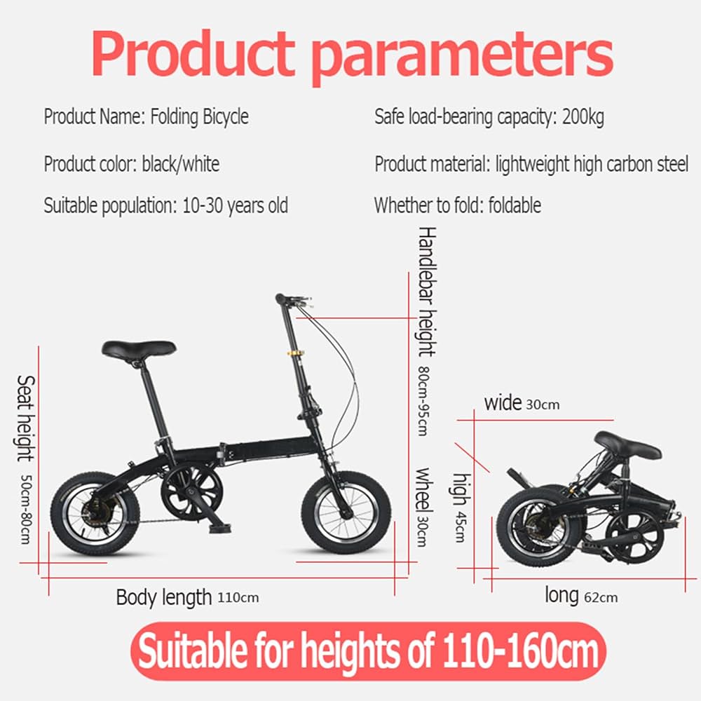 折りたたみ自転車 黒 Amazon | 折りたたみ自転車、軽量折りたたみ都市通勤者向け炭素